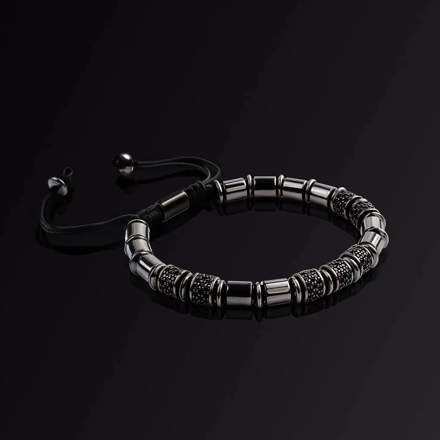 Black Obsidian man's bracelet Japanese Melody