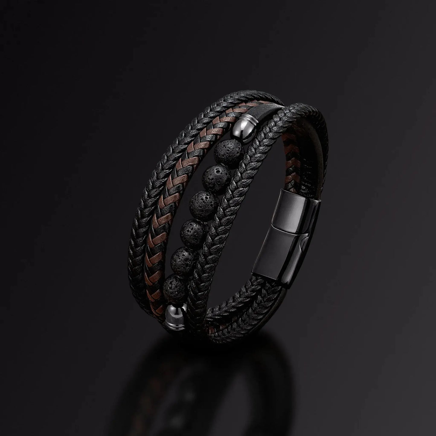 Italian Leather man's bracelet Japanese Melody