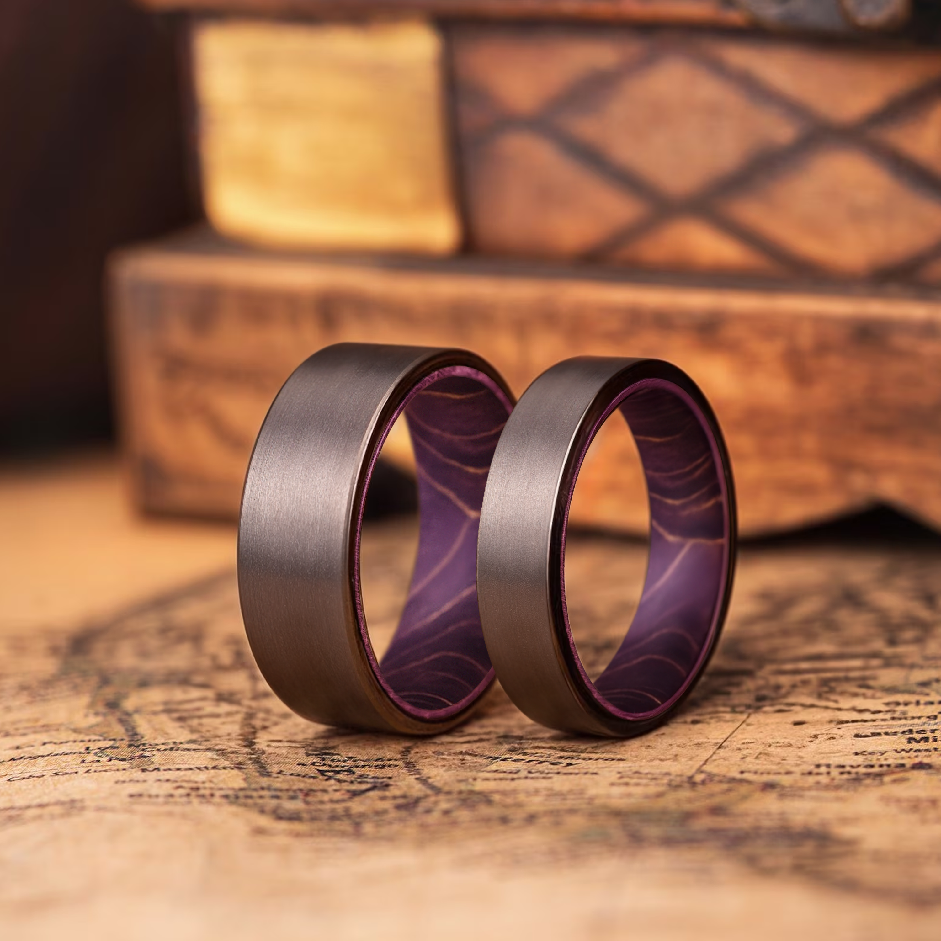 Sakura Wood Couple Ring Set - Unique Wooden Jewelry – Japanese Melody