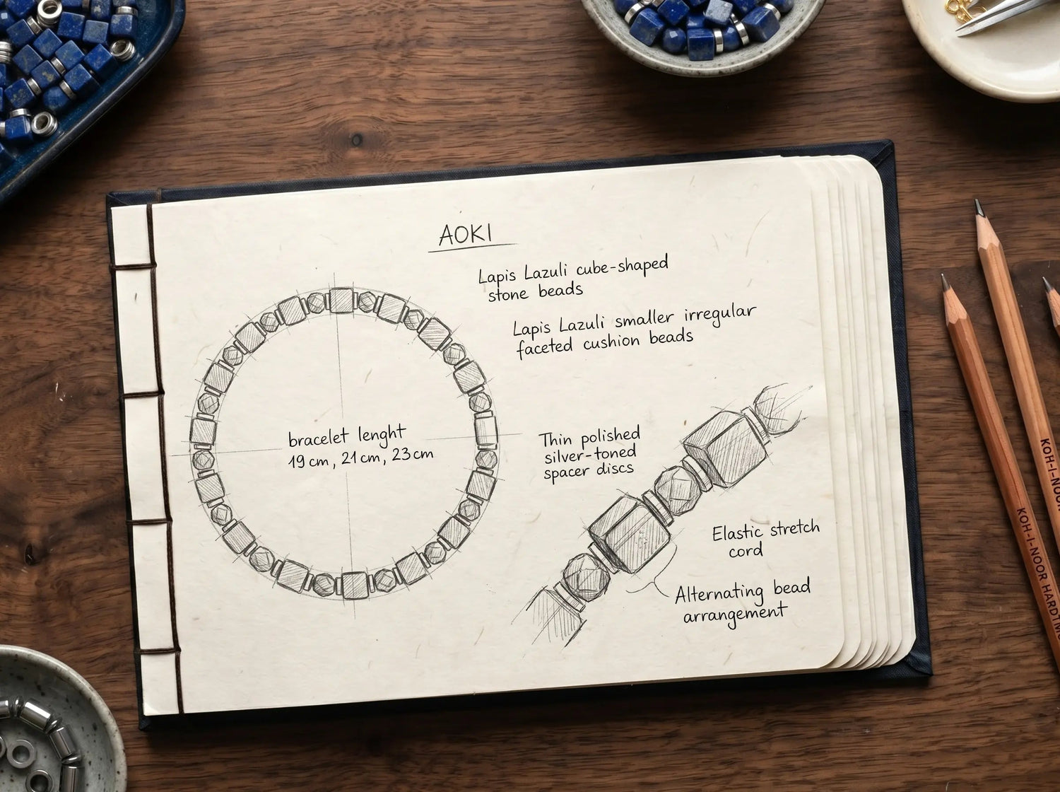 AOKI — Lapis Lazuli Bracelet Leonardo’s Leather