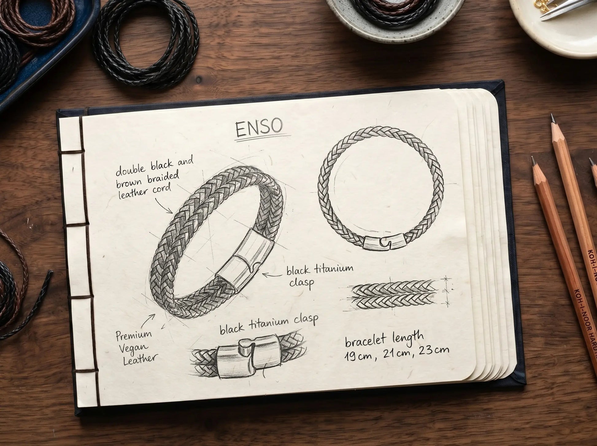 ENSO — Double Leather Bracelet Leonardo’s Leather