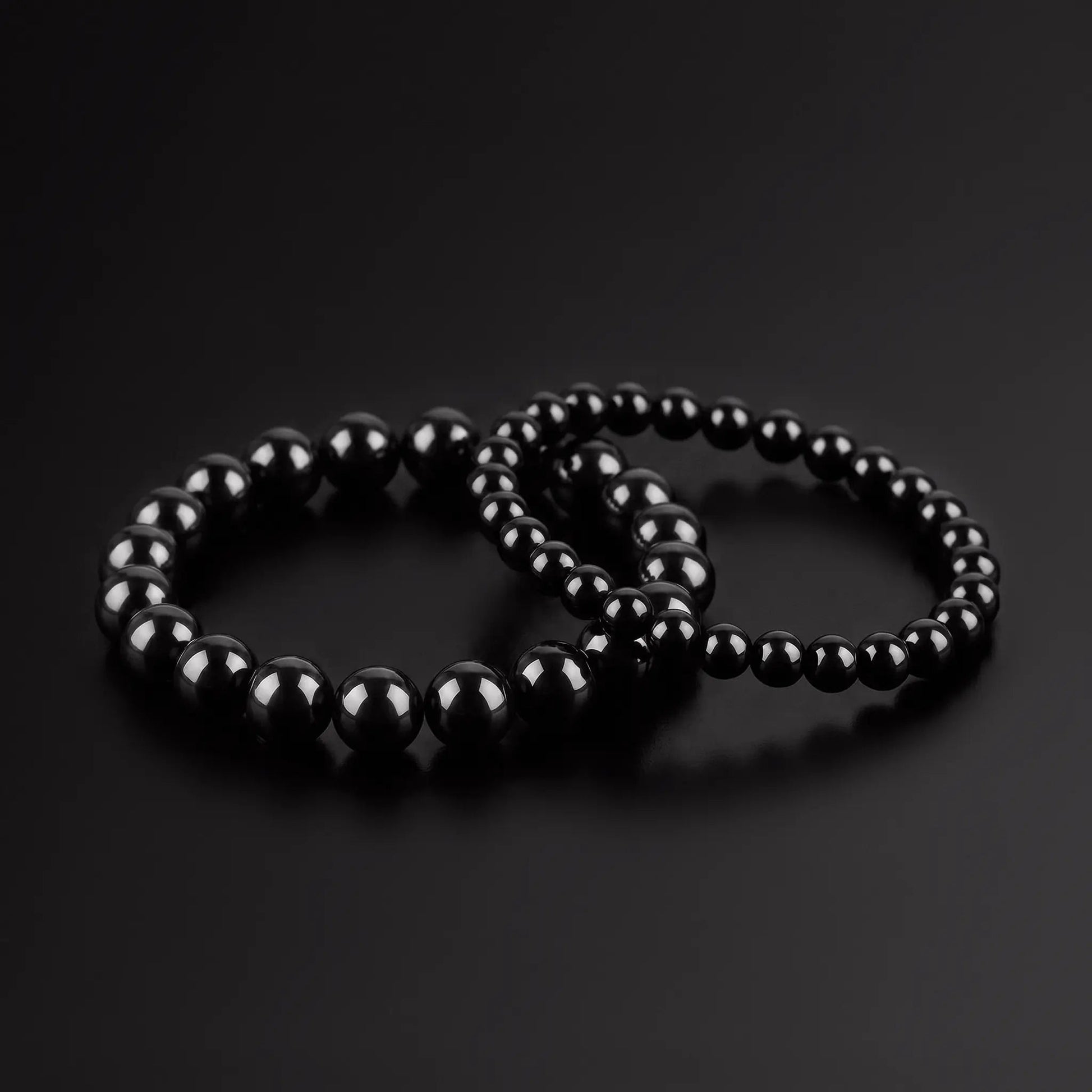 SHINOBI SET — Black Onyx Matching Bracelets Japanese Melody
