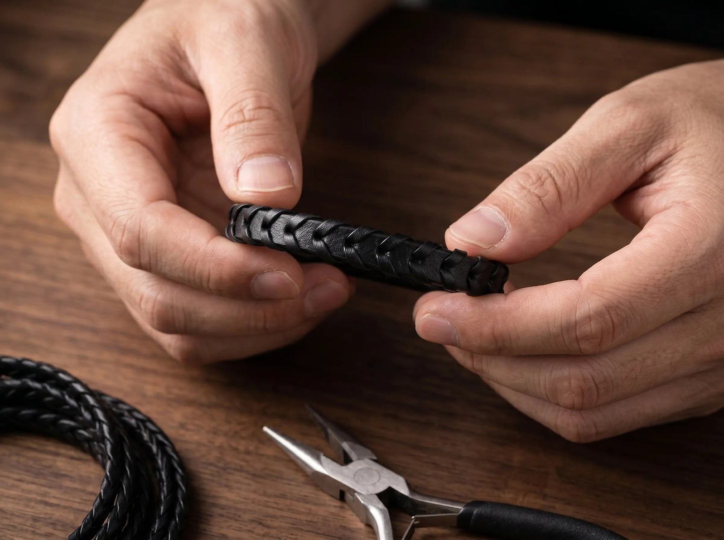KOKORO — Black Braided Bracelet Leonardo’s Leather