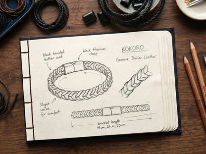 KOKORO — Black Braided Bracelet Leonardo’s Leather