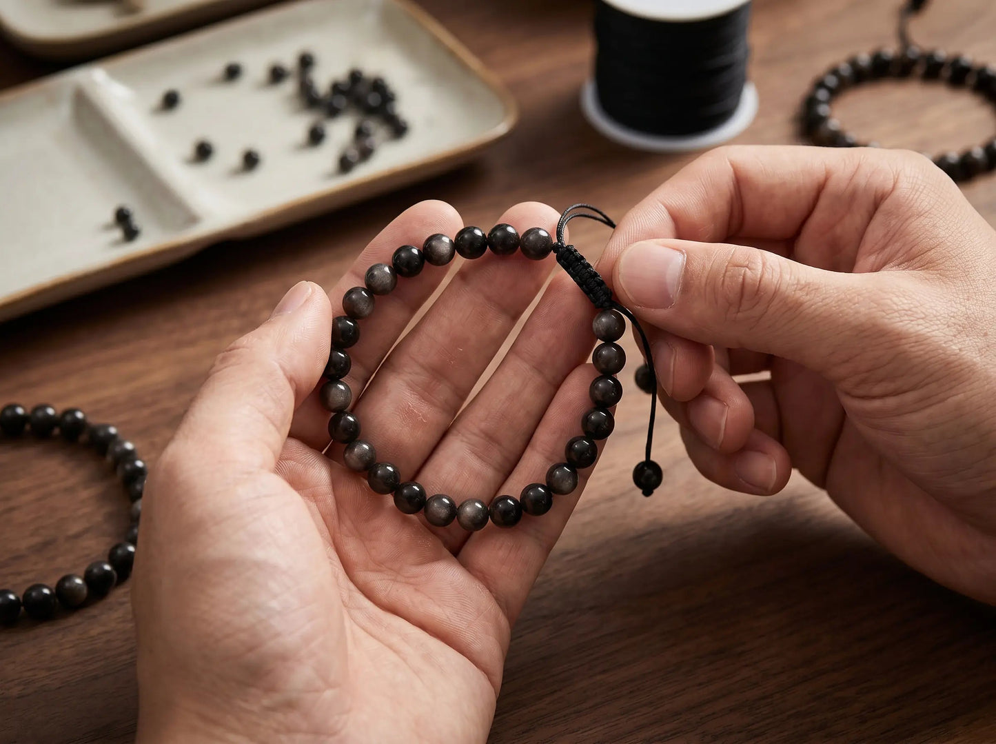 KOKUYO — Obsidian Bracelet Leonardo’s Leather