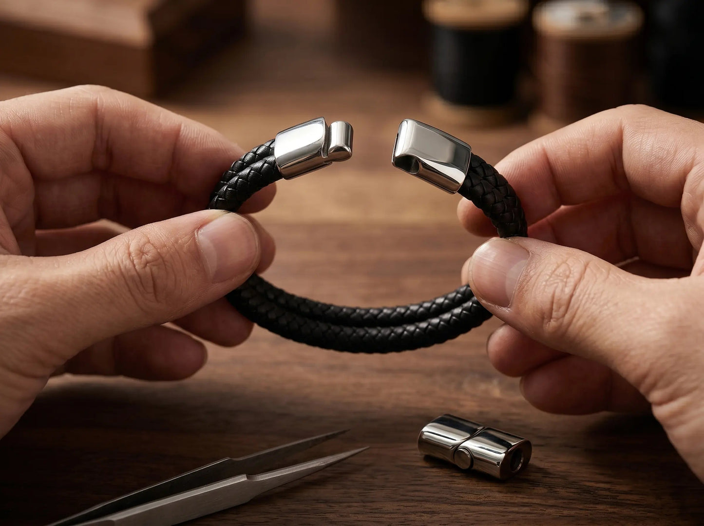 KURO-MUSUBI — Double Braided Bracelet Leonardo’s Leather