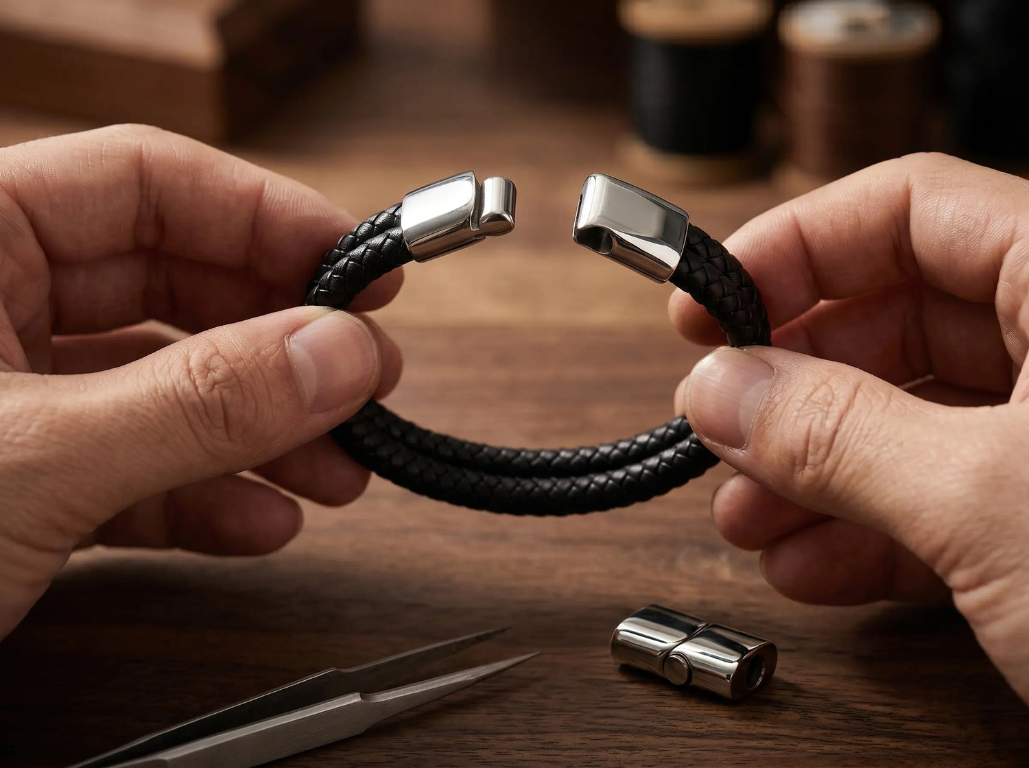 KURO-MUSUBI — Double Braided Bracelet Leonardo’s Leather