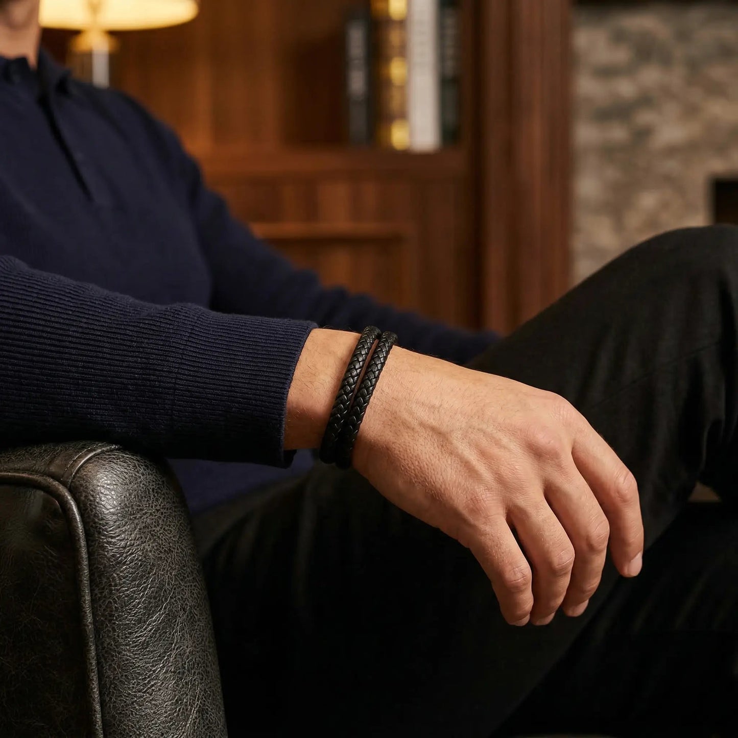 KURO-MUSUBI — Double Leather Bracelet Leonardo’s Leather