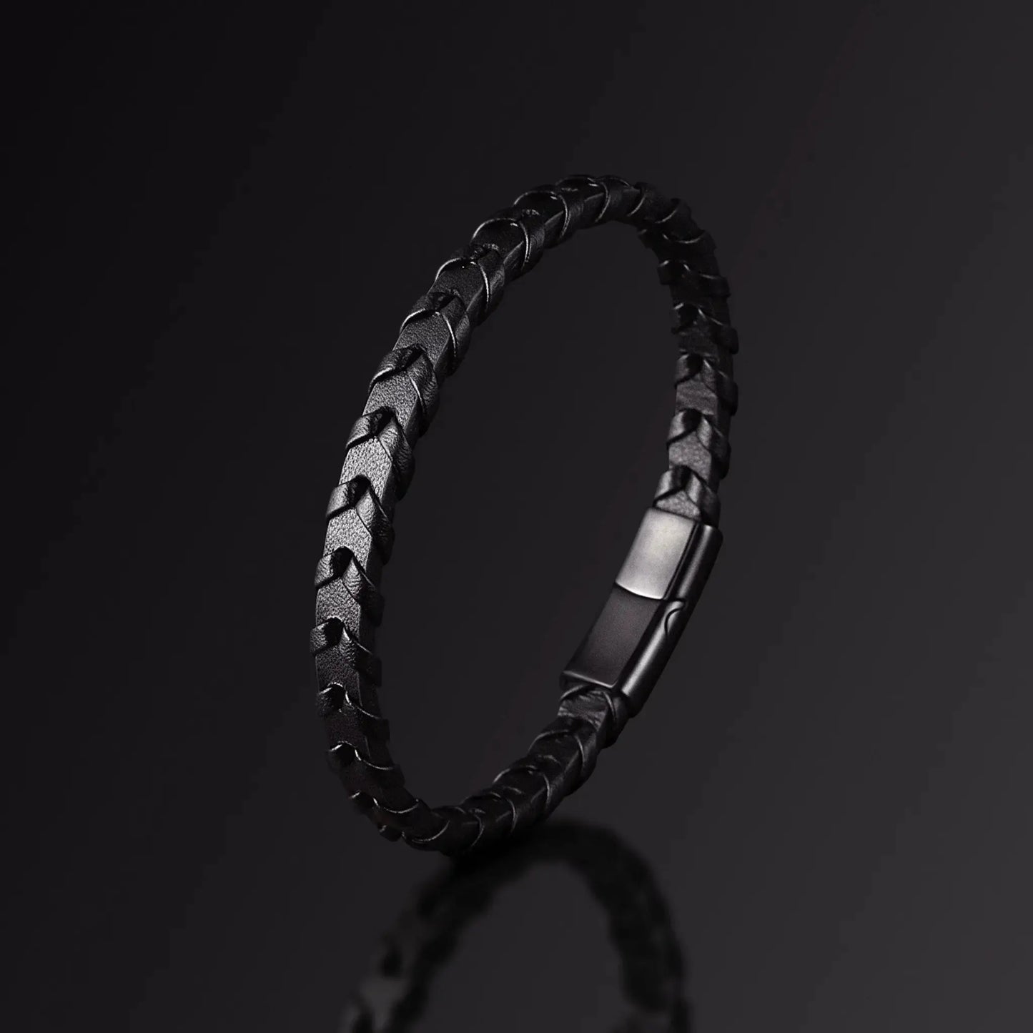 MAKOTO — Black Leather Bracelet Japanese Melody