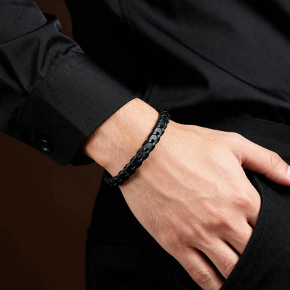 MAKOTO — Black Leather Bracelet Japanese Melody