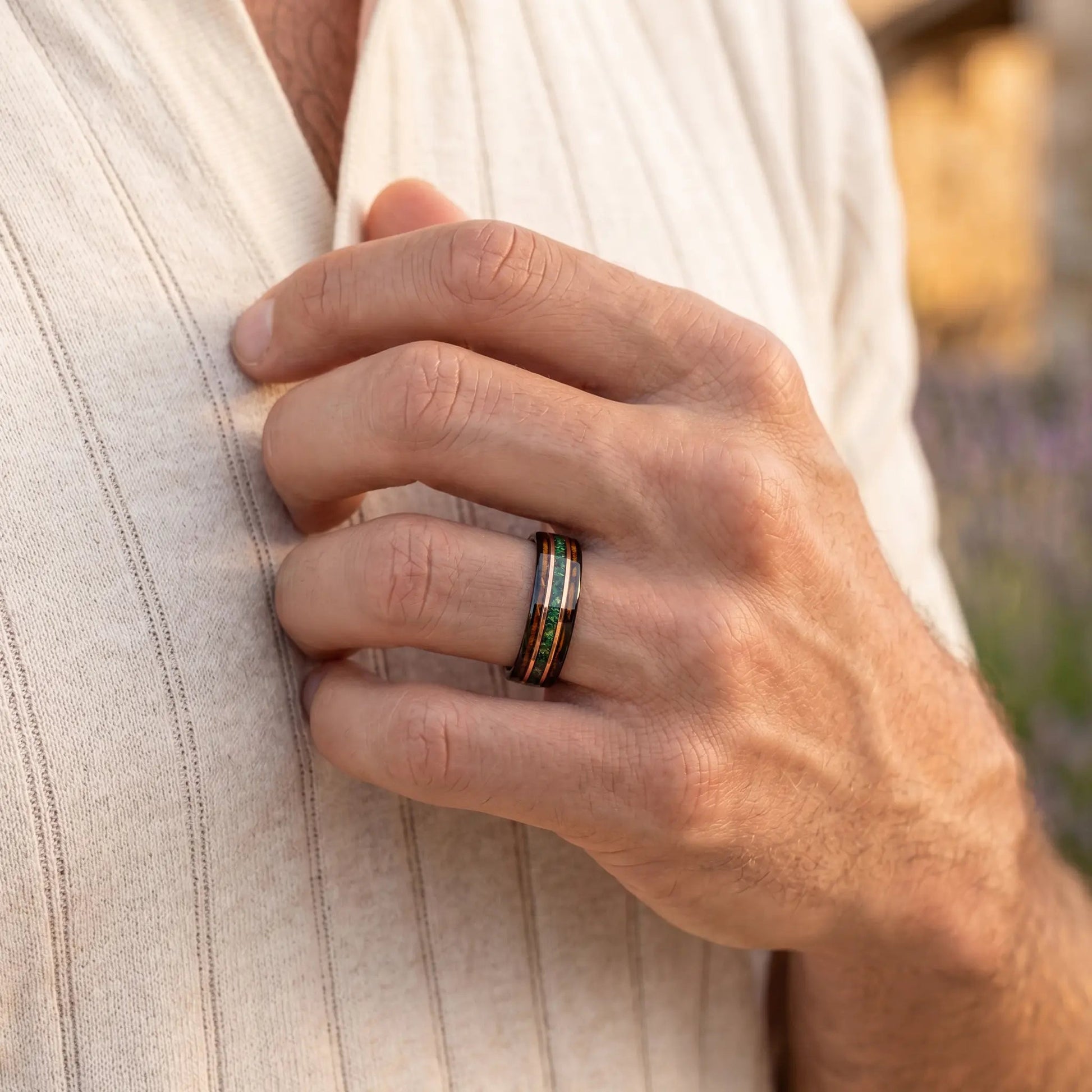 MIDORI no MICHI — Moss Agate & Oak Ring Terra Michiki