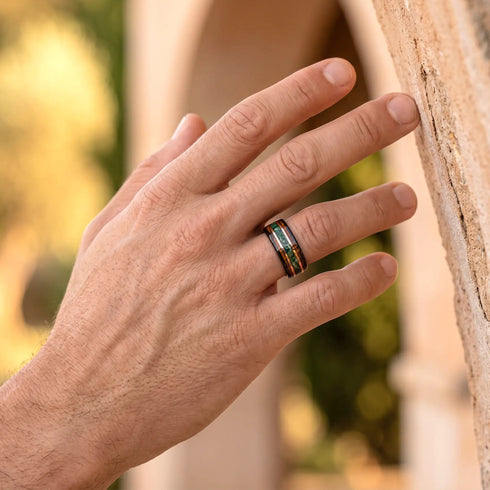 MIDORI no MICHI — Moss Agate & Oak Ring Terra Michiki