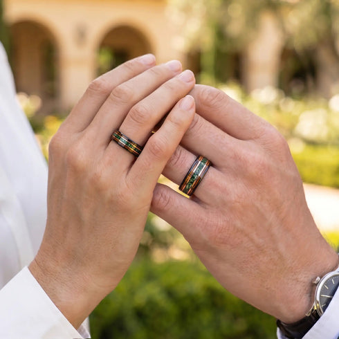 MIDORI no MICHI set — Moss Agate Couple Rings Terra Michiki