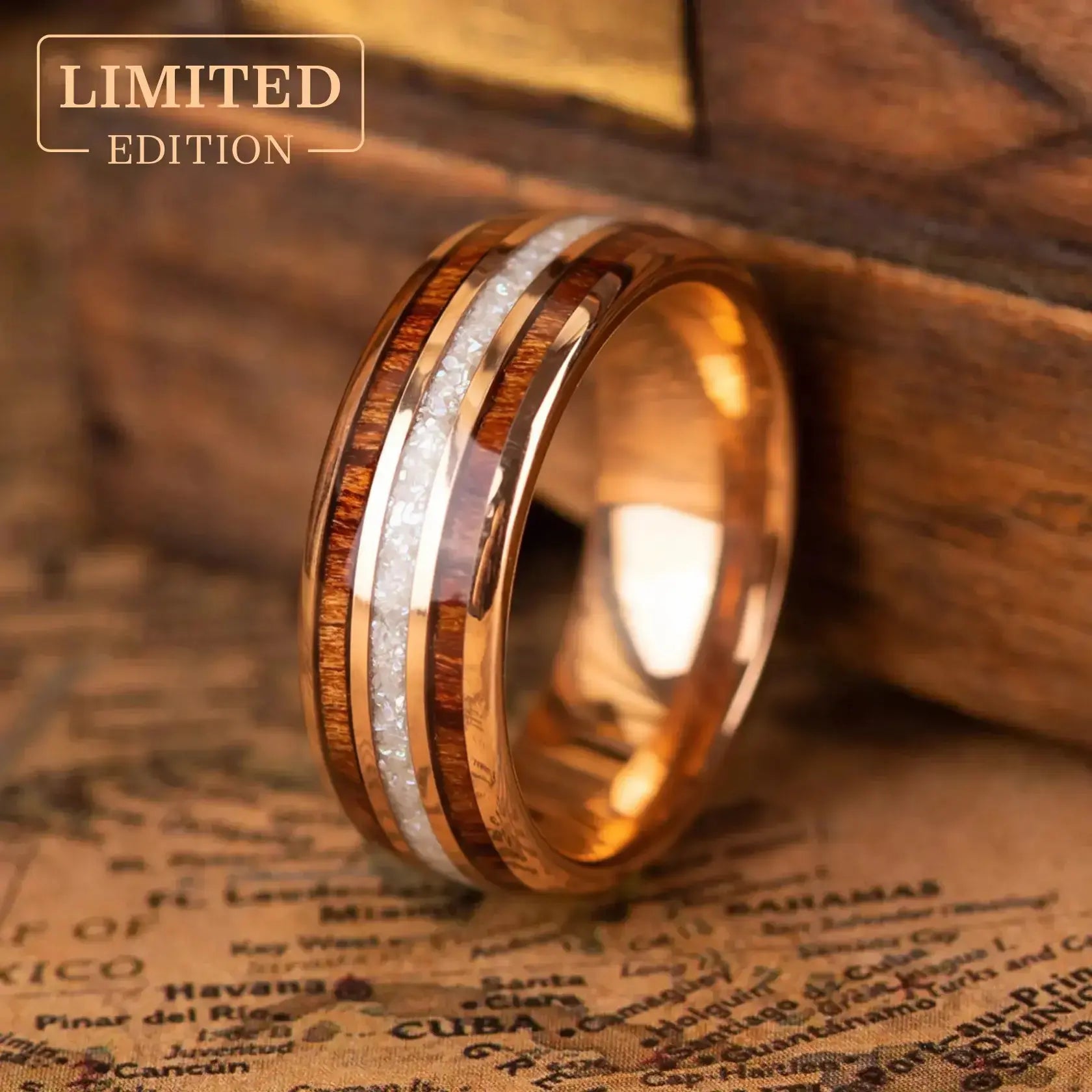 MIKADO — Crushed Pearl & Koa Wood Ring Japanese Melody