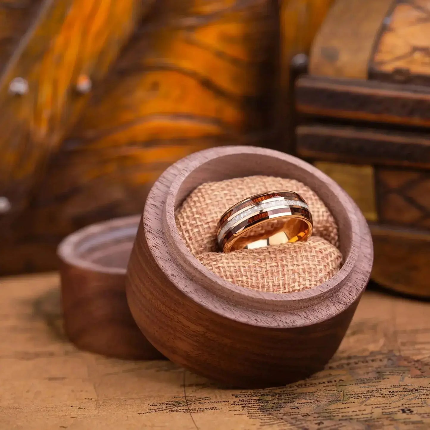 MIKADO — Crushed Pearl & Koa Wood Ring Japanese Melody