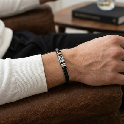 MUSUBI — Titanium & Leather Bracelet Leonardo’s Leather