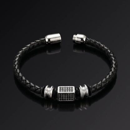 MUSUBI — Titanium & Leather Bracelet Leonardo’s Leather