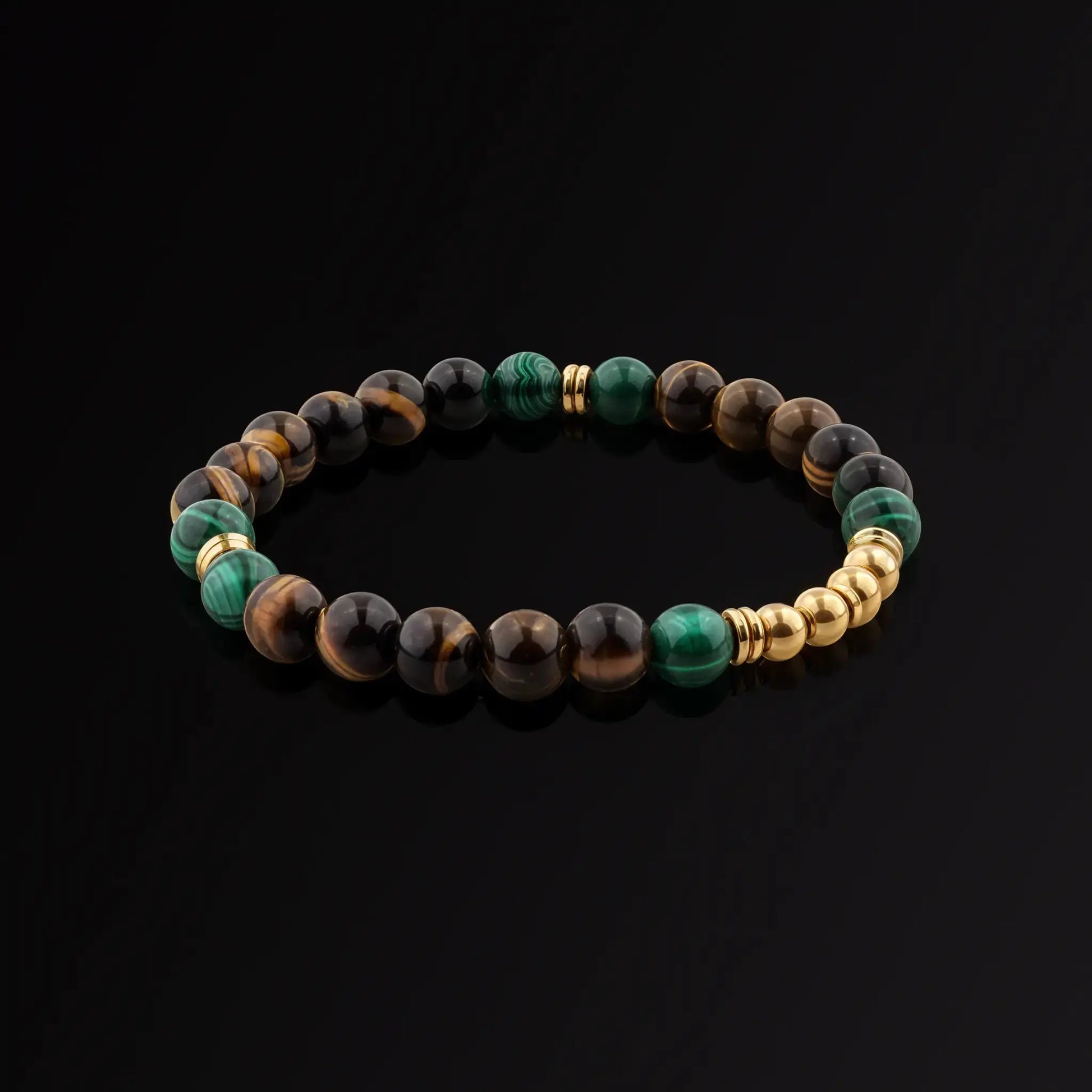 Malachite & Tiger eye beaded bracelet Japanese Melody