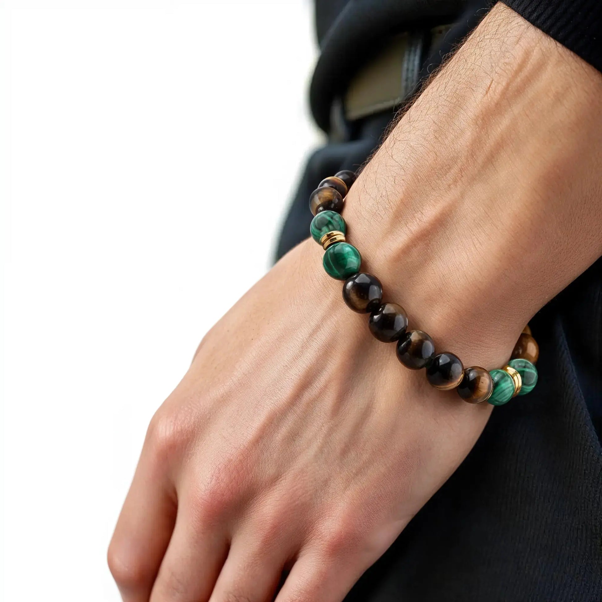 Malachite & Tiger eye beaded bracelet Japanese Melody