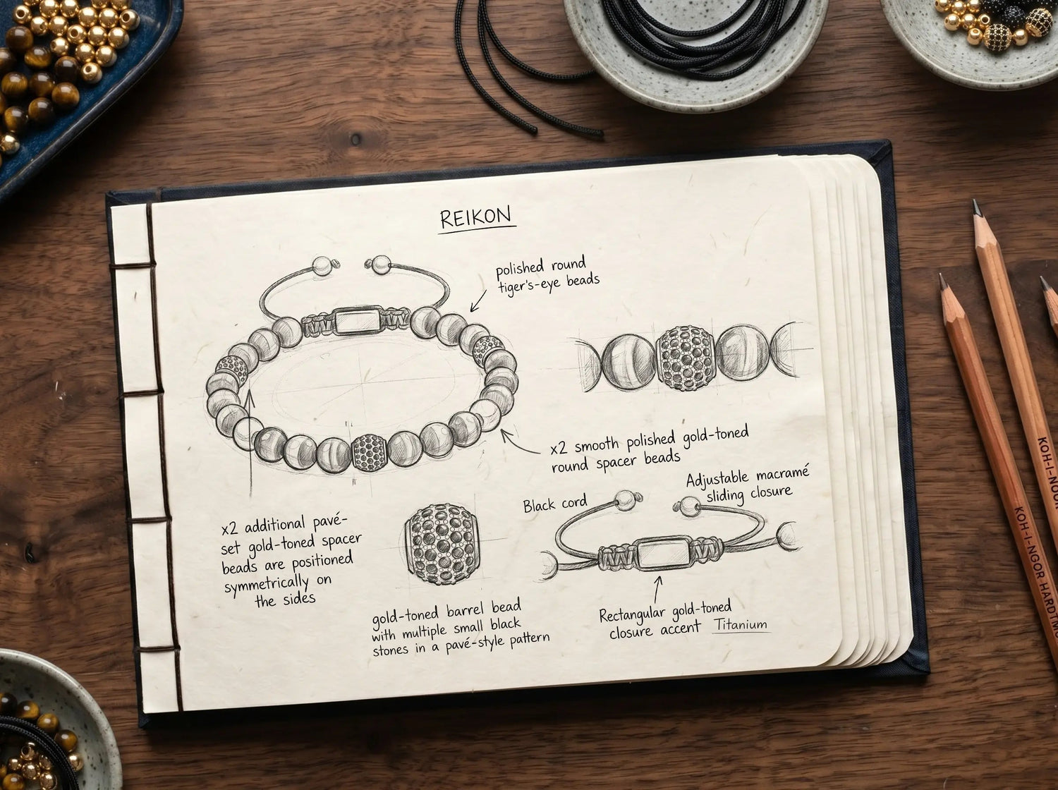 REIKON — Tiger Eye Bracelet Leonardo’s Leather