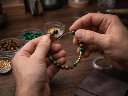 RYOKU-TORA — Malachite & Tiger Eye Bracelet Leonardo’s Leather
