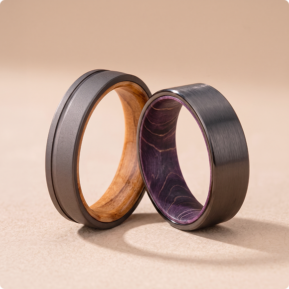Rings with Wood on the Inside