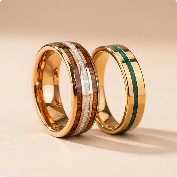 Gold-Color Tungsten Rings