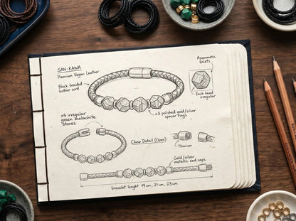 SAN-KAWA — Malachite Braided Bracelet Leonardo’s Leather