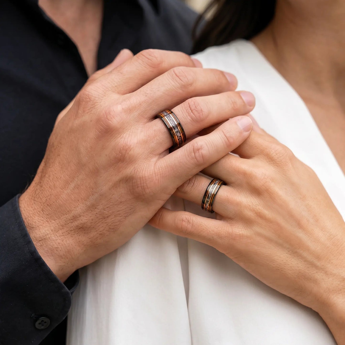 SORA no KURA set — Meteorite & Oak Rings Terra Michiki