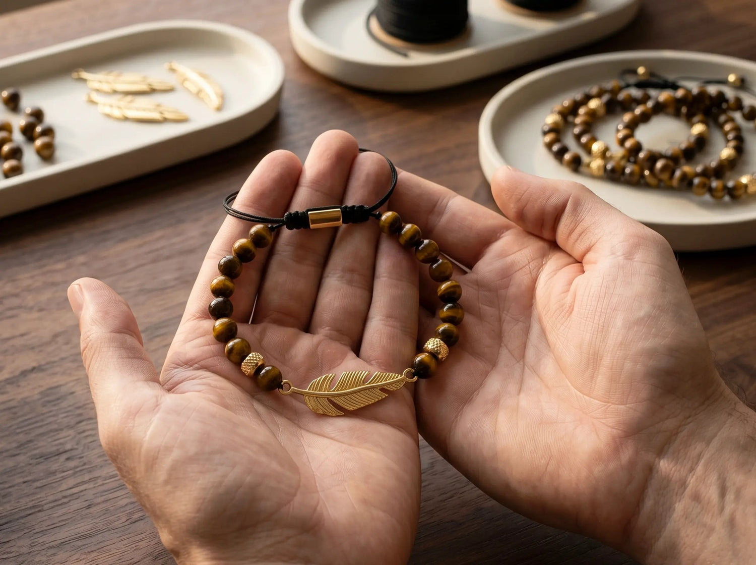 TORA TAMA — Tiger Eye Bracelet Leonardo’s Leather