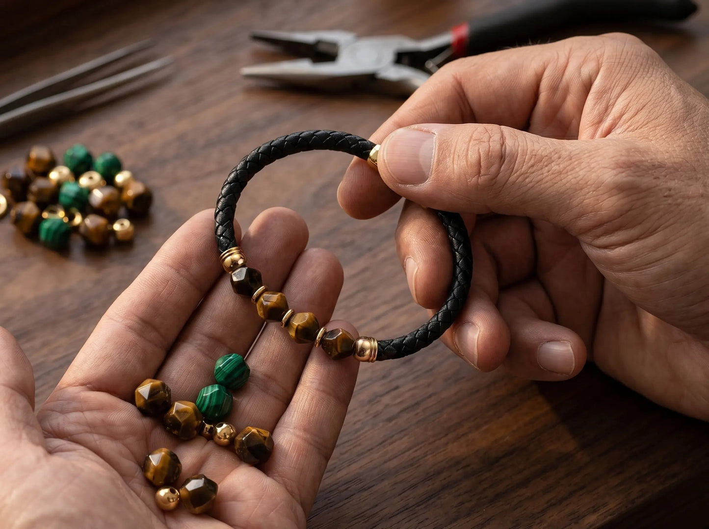 TORA no ME — Tiger Eye Braided Bracelet Leonardo’s Leather