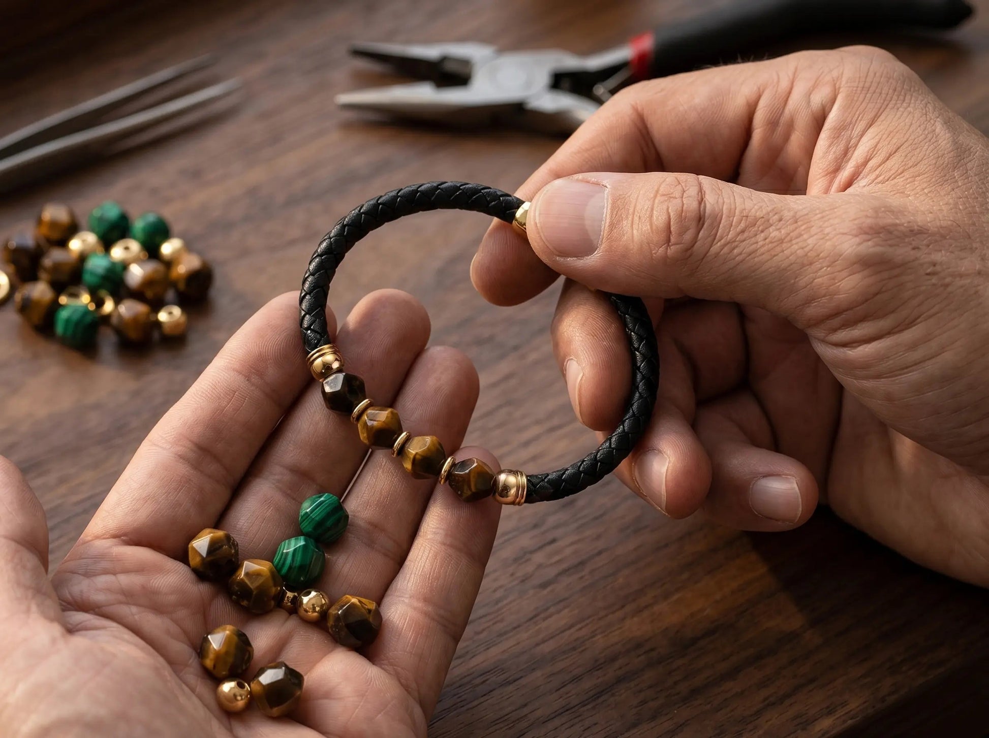 TORA no ME — Tiger Eye Braided Bracelet Leonardo’s Leather