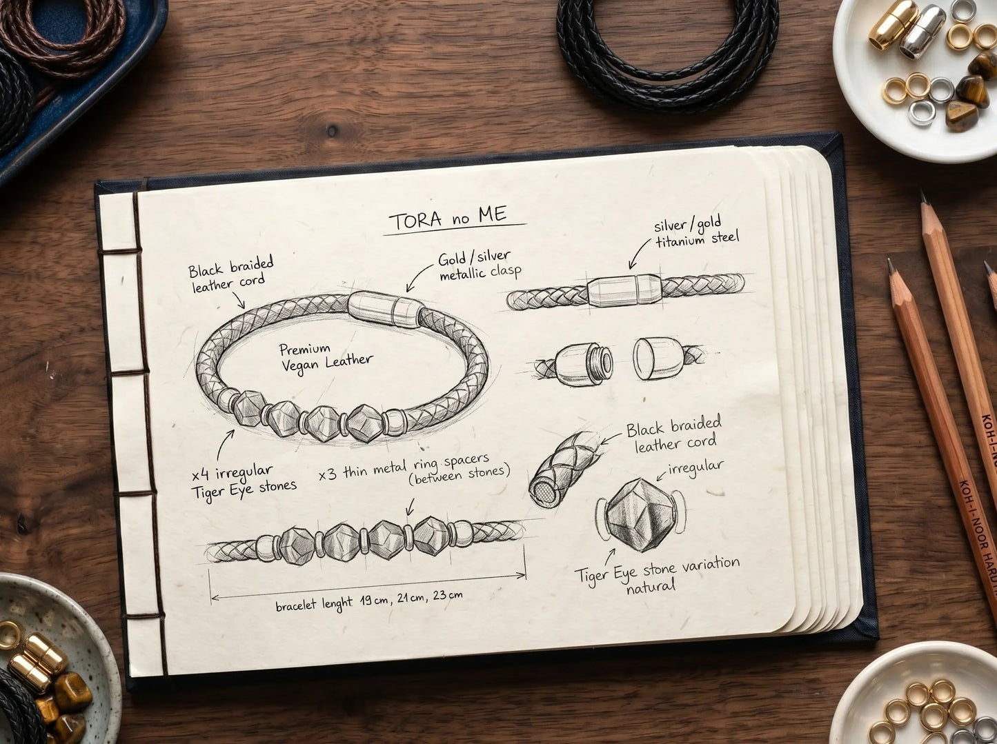 TORA no ME — Tiger Eye Braided Bracelet Leonardo’s Leather