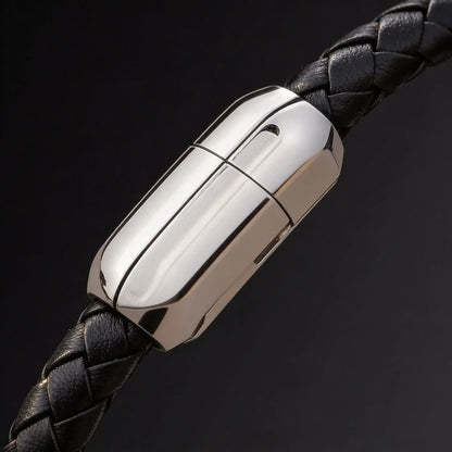 MUSUBI — Titanium & Leather Bracelet Leonardo’s Leather