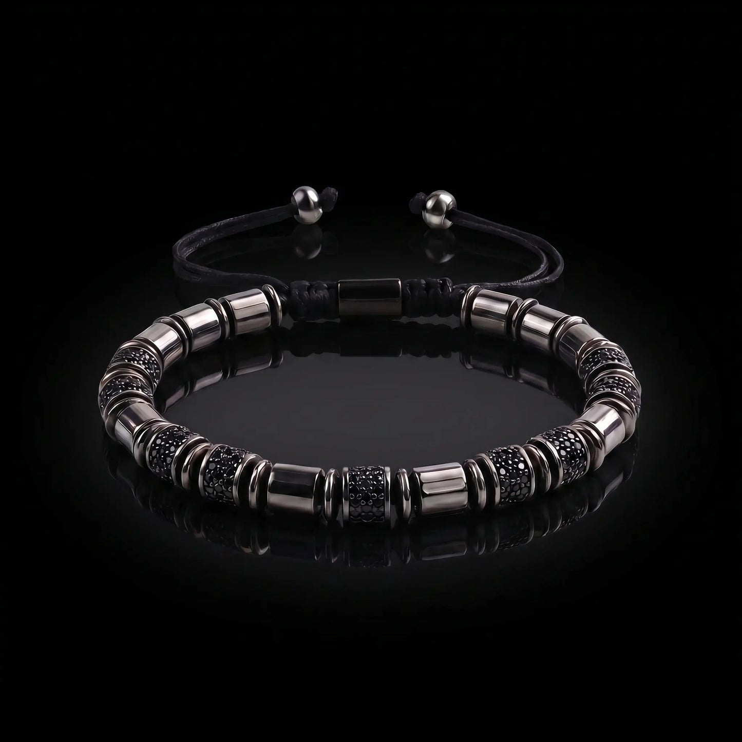 YORU — Black Obsidian Bracelet Leonardo’s Leather