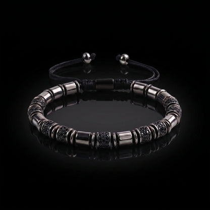 Black Obsidian Japanese Steel Bracelet - Unique Design – Japanese