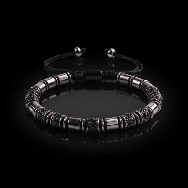 Black Obsidian Japanese Steel Bracelet - Unique Design – Japanese