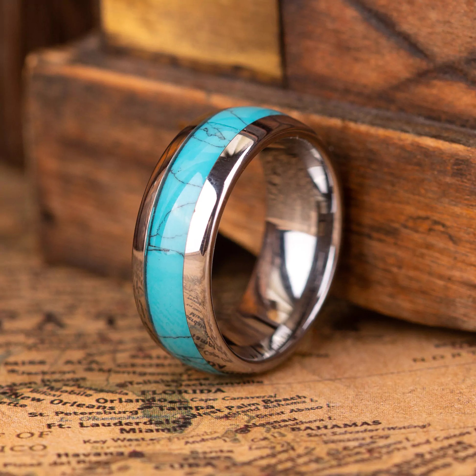 Handcrafted piece made of Turquoise and Tungsten