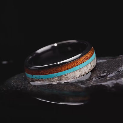 AOISHI — Antler & Turquoise Ring