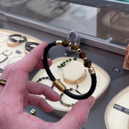 TORA no ME — Tiger Eye & Italian Leather Bracelet