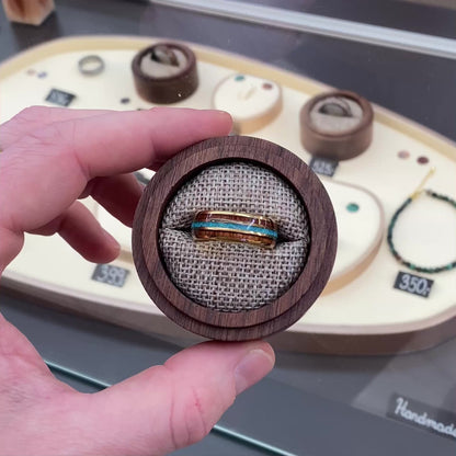 HOKU — Koa Wood & Opal Ring