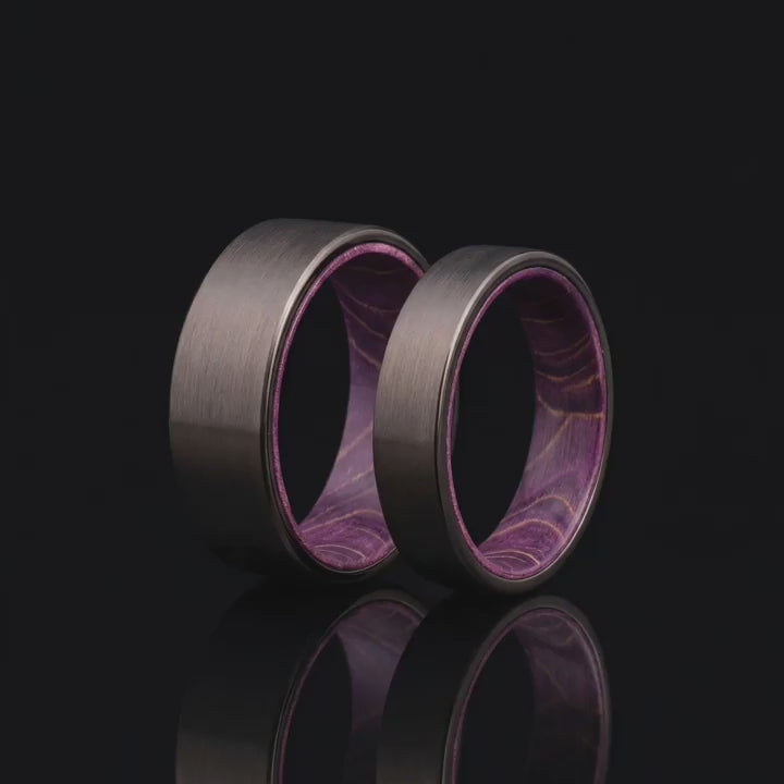 Sakura Wood Couple Ring Set - Unique Wooden Jewelry – Japanese Melody