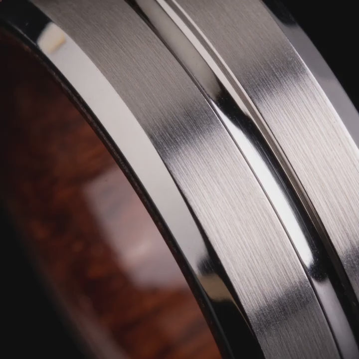 Titanium & Rosewood Japanese Ring - Unique Handcrafted Design