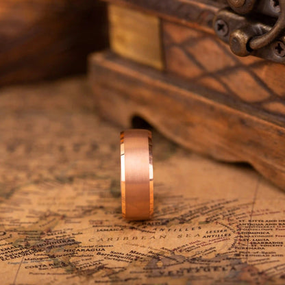 Ring made of Walnut wood, Titanium and Tungsten. Version with band width 8 mm