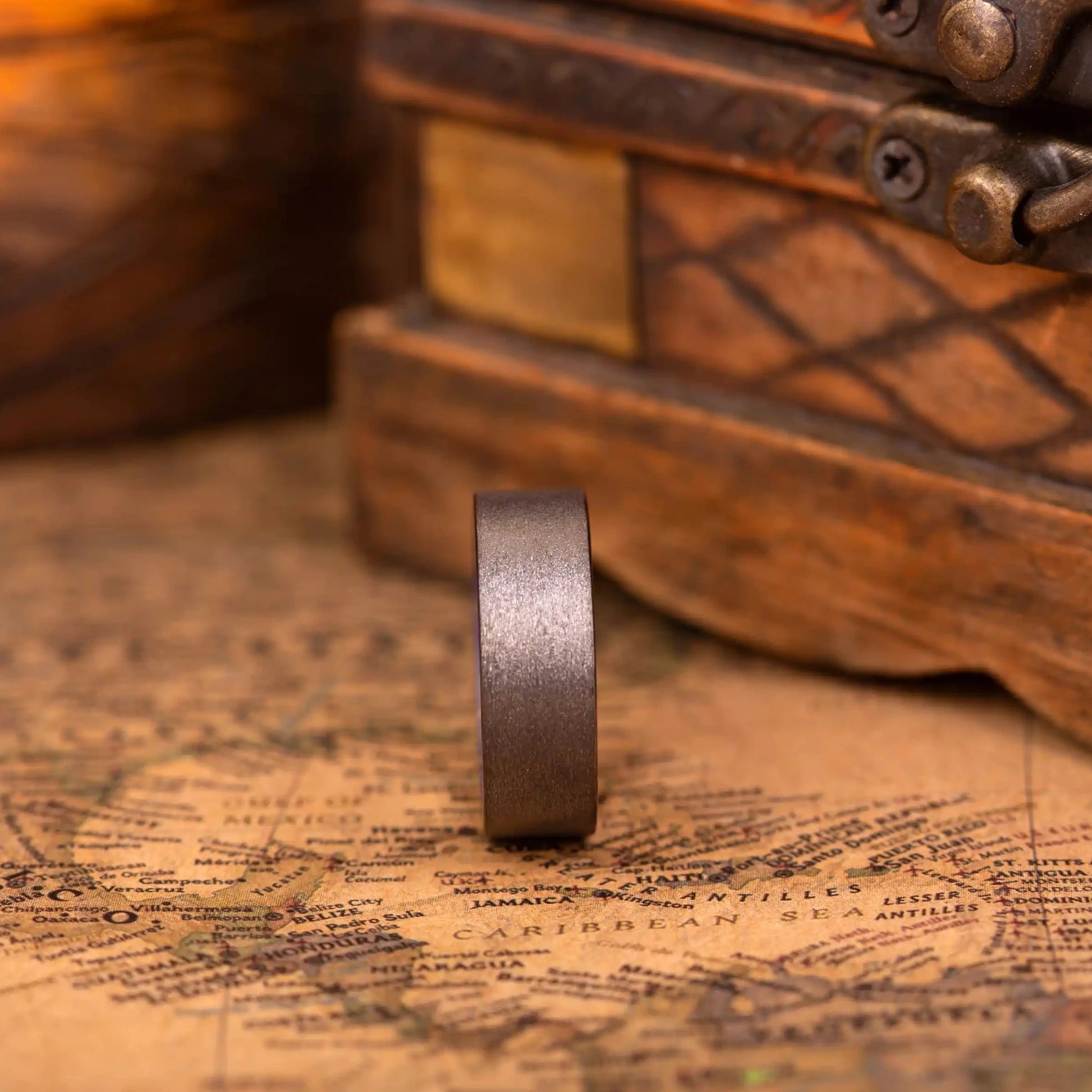 8mm Handcrafted ring made of Sakura wood and Tungsten