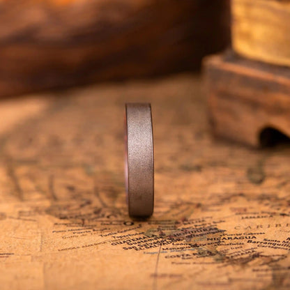 4mm Handcrafted ring made of Sakura wood and Tungsten