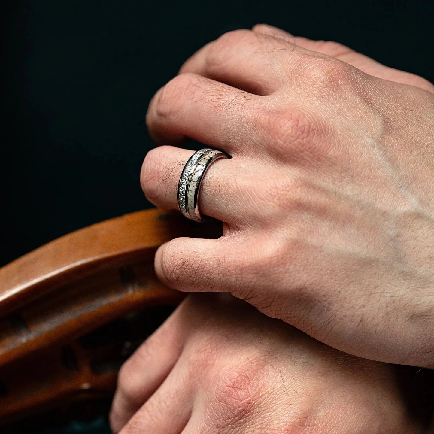 Meteorite & Antler Ring