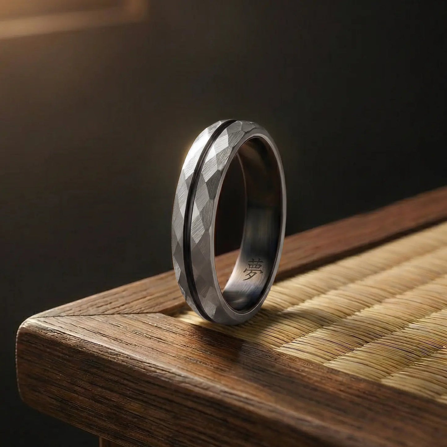 SATORI — Platinum Faceted Ring Japanese Melody